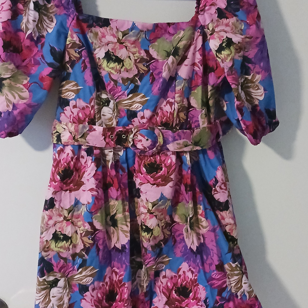 River Island Periwinkle Blue Dress with Floral Accent